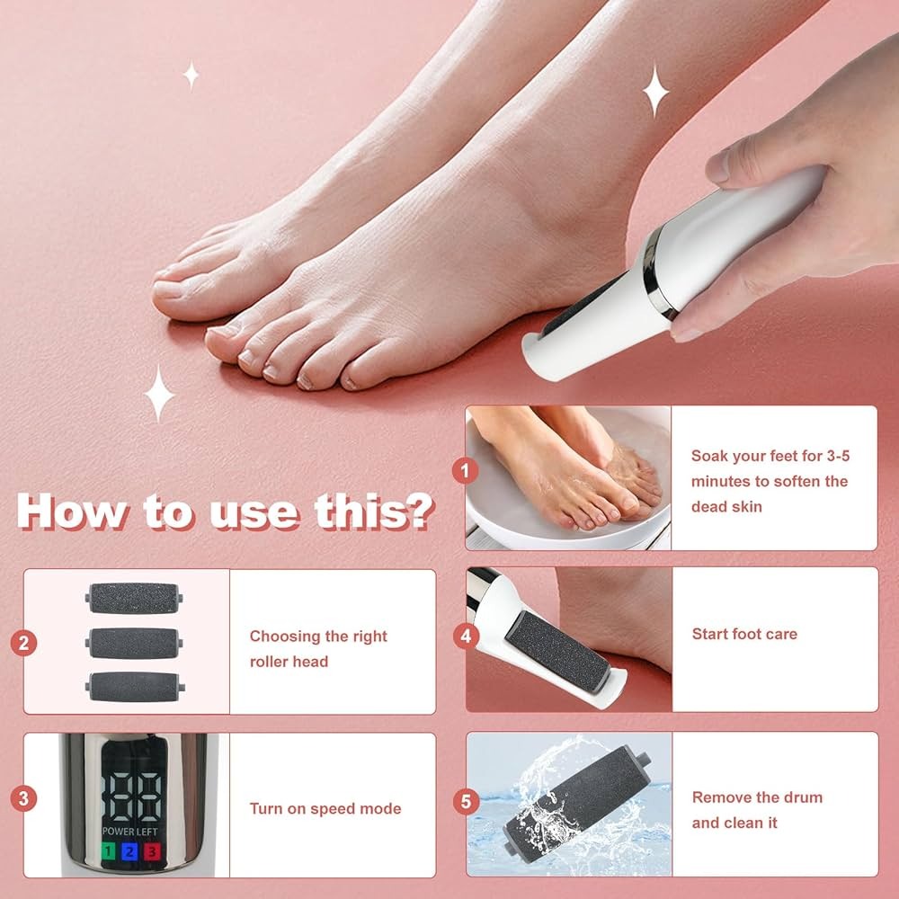 Flawless Pedicure & Callus Remover Tool | Rechargeable Electric Foot Care Kit for Smooth Heels